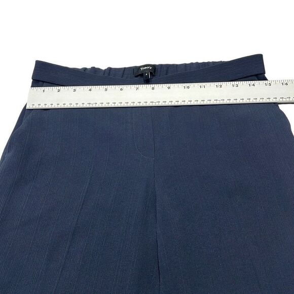 Theory Womens Mid-Rise Flat Front Pull-On Straight Leg Cropped Pants Navy Size 4 - Picture 5 of 7